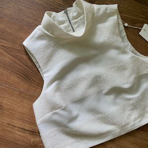 Alice McCall white striped crop top